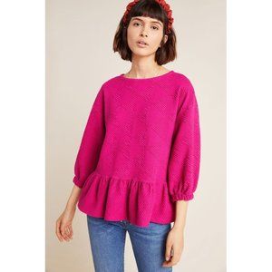 anthropologie maeve pink mikayla peplum top